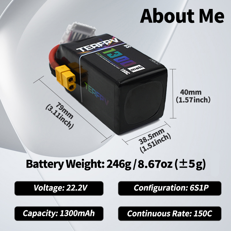 بطارية ليثيوم بوليمر TERFPV 6S - مراجعة Drone Battery Lipo وسعره
