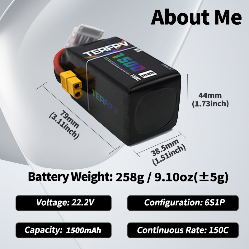 بطارية ليثيوم بوليمر TERFPV 6S - مراجعة Drone Battery Lipo وسعره