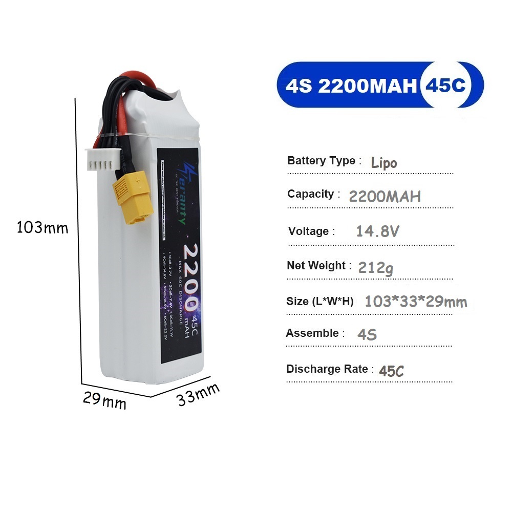 4S يبو بطارية 14.8 فولت 1500 م - مراجعة Drone Battery Li-Ion وسعره