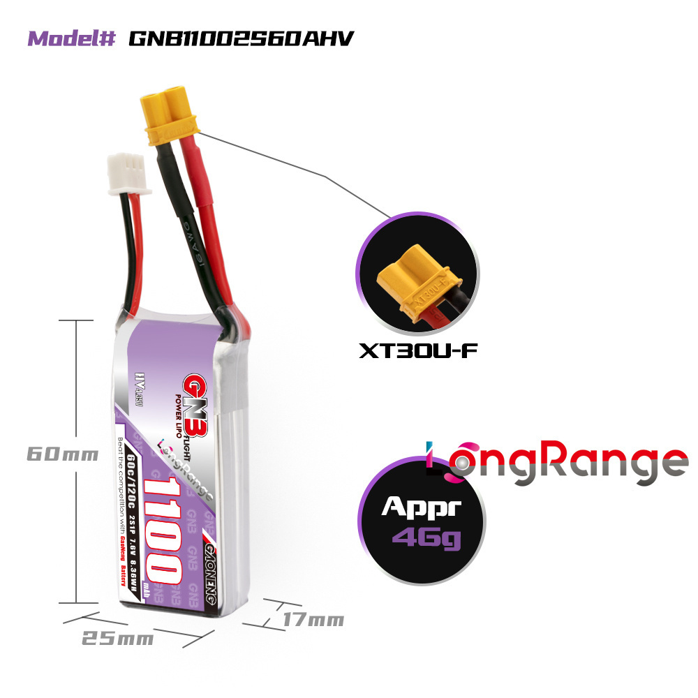 GNB 1100mAh 2S 3S 4S 6S 60C/12 - مراجعة Drone Battery 3S وسعره
